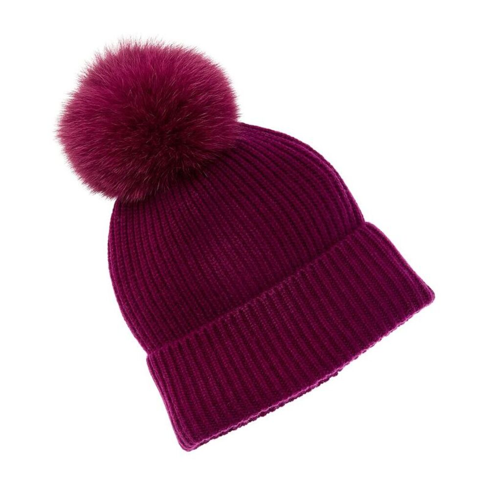 Sofiacashmere Rib Cashmere Hat, Purple